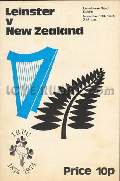 1974 Leinster v New Zealand  Rugby Programme